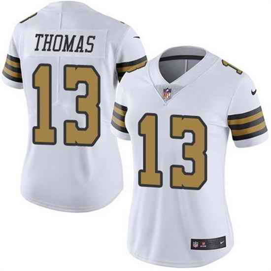 Women New Orleans Saints 13 Michael Thomas White Color Rush Limited Stitched Jersey